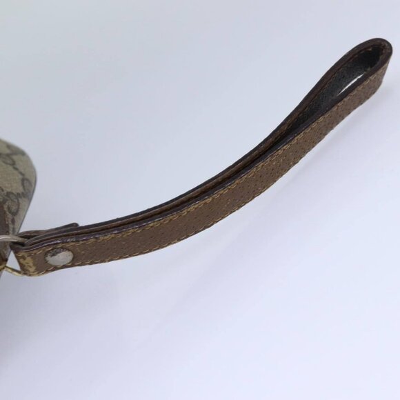 GUCCI GG Supreme Web Sherry Line Clutch Bag PVC Beige Red - Picture 7 of 16